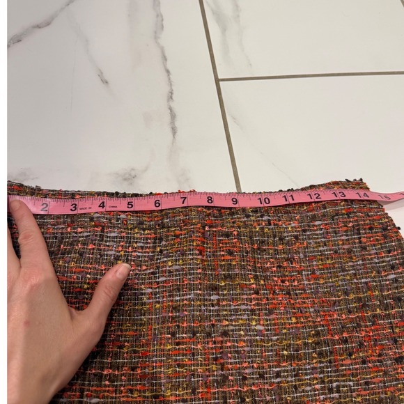 J. CREW The Pencil Skirt Tweed Orange Brown Multi Color‎ Size 2 - Picture 6 of 9